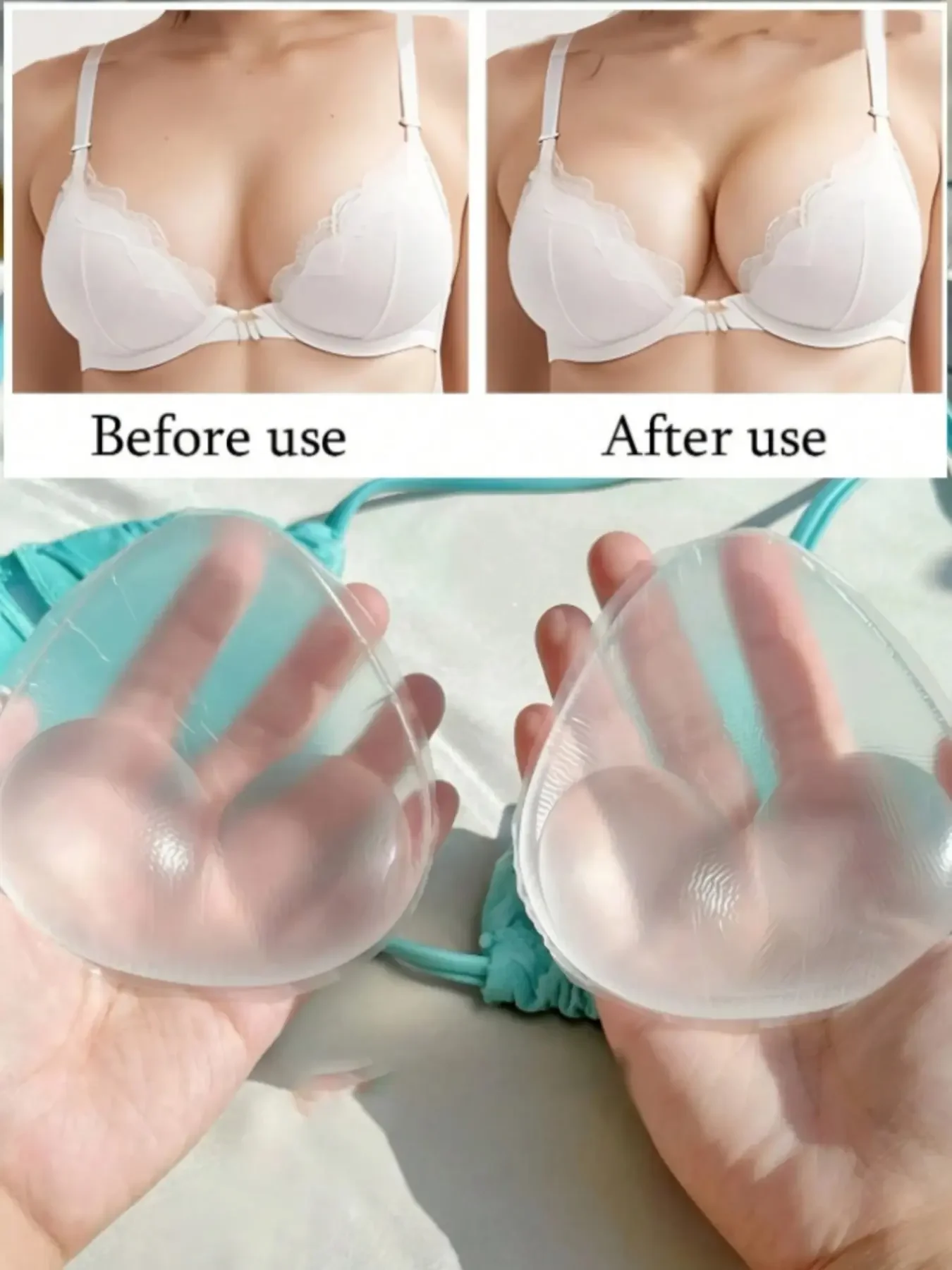 1 par de insertos de silicona  - Push Up Bra Silicone reseña y precio